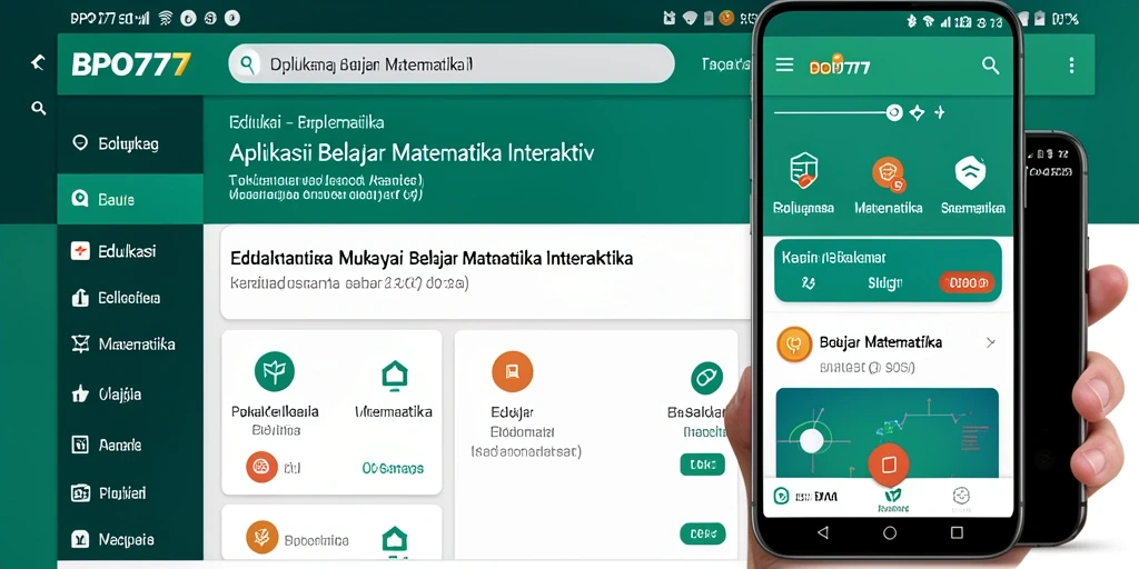 Tampilan antarmuka BPO777 dengan fitur Belajar Matematika yang interaktif.