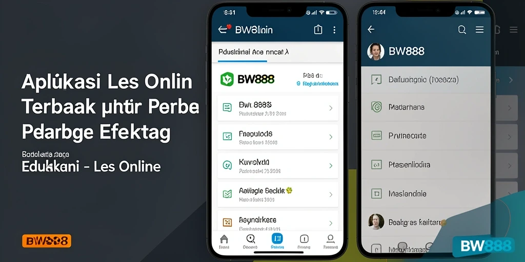 Antarmuka aplikasi BW888 yang user-friendly untuk Les Online.