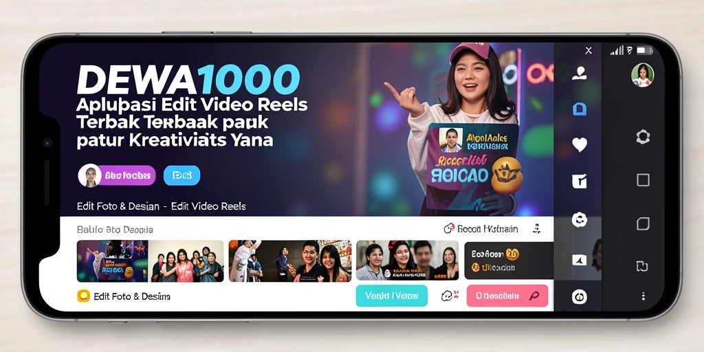 Antarmuka DEWA1000 yang user-friendly untuk Edit Video Reels.