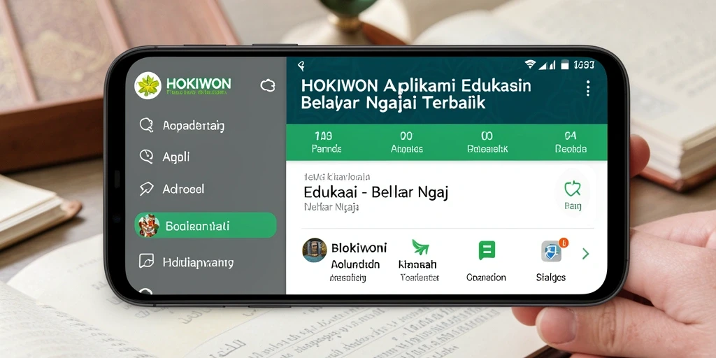 Antarmuka HOKIWON yang interaktif untuk belajar ngaji.