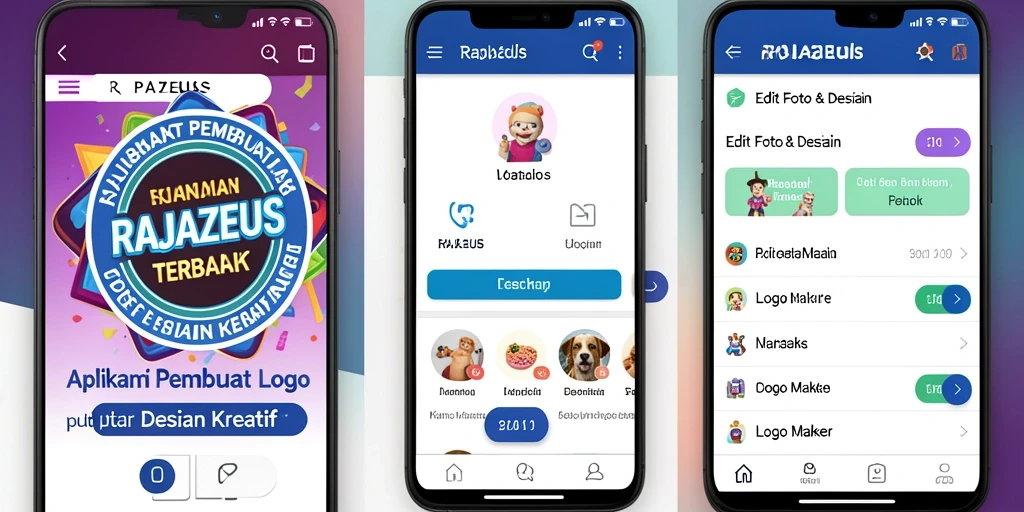 Tampilan antarmuka RAJAZEUS saat membuat logo yang kreatif.
