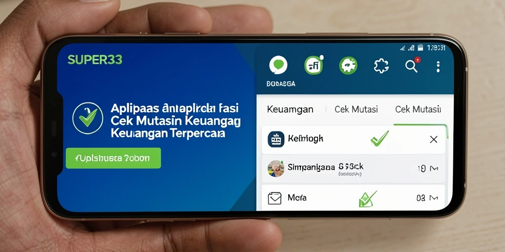 Antarmuka utama SUPER33 yang menampilkan fitur Cek Mutasi.
