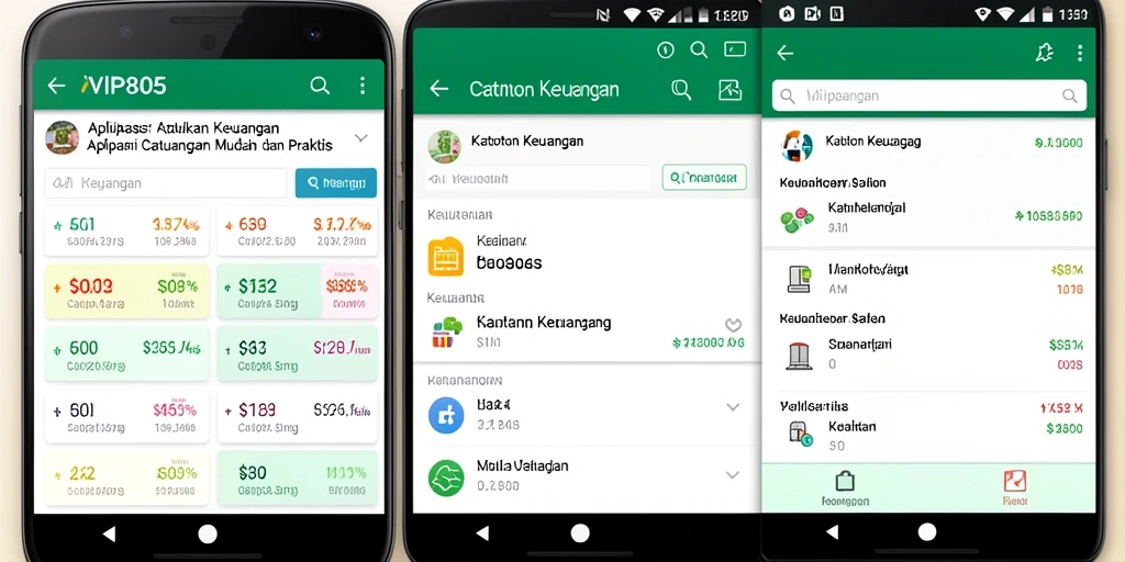 Tampilan antarmuka aplikasi Catatan Keuangan VIP805 yang mudah digunakan.