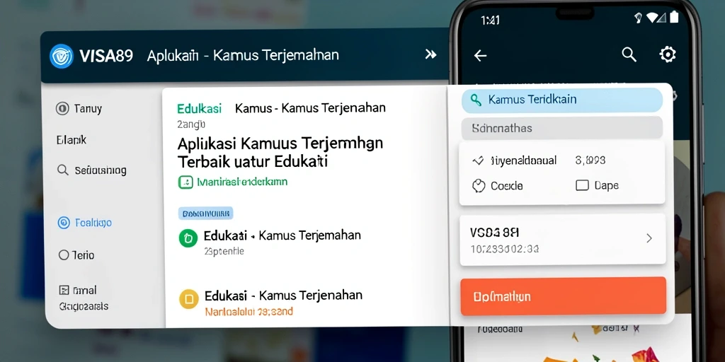 Antarmuka aplikasi <strong>VISA89</strong> yang menampilkan fungsi Kamus Terjemahan.