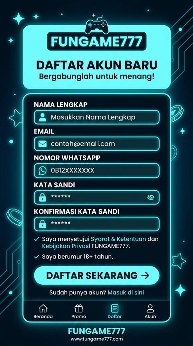 Panduan Registrasi Akun Baru di fungame777